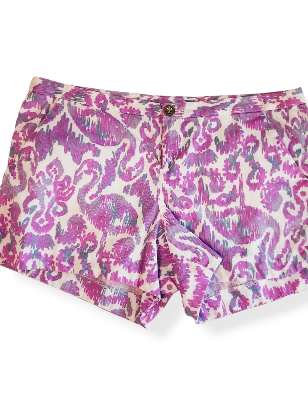 Lilly Pulitzer Adie Shorts Amethyst Beach Purple White Flamingo Women's Size 8